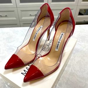 Red paten Manolo Blahnik heels